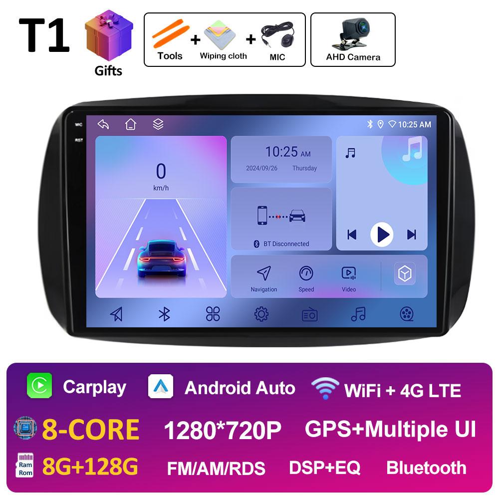 GPS Navigation For Mercedes Smart 453 Fortwo 2014 2015 2016 2017 - 2020 Android Auto DSP Stereo QLED IPS Screen 4G Accessories