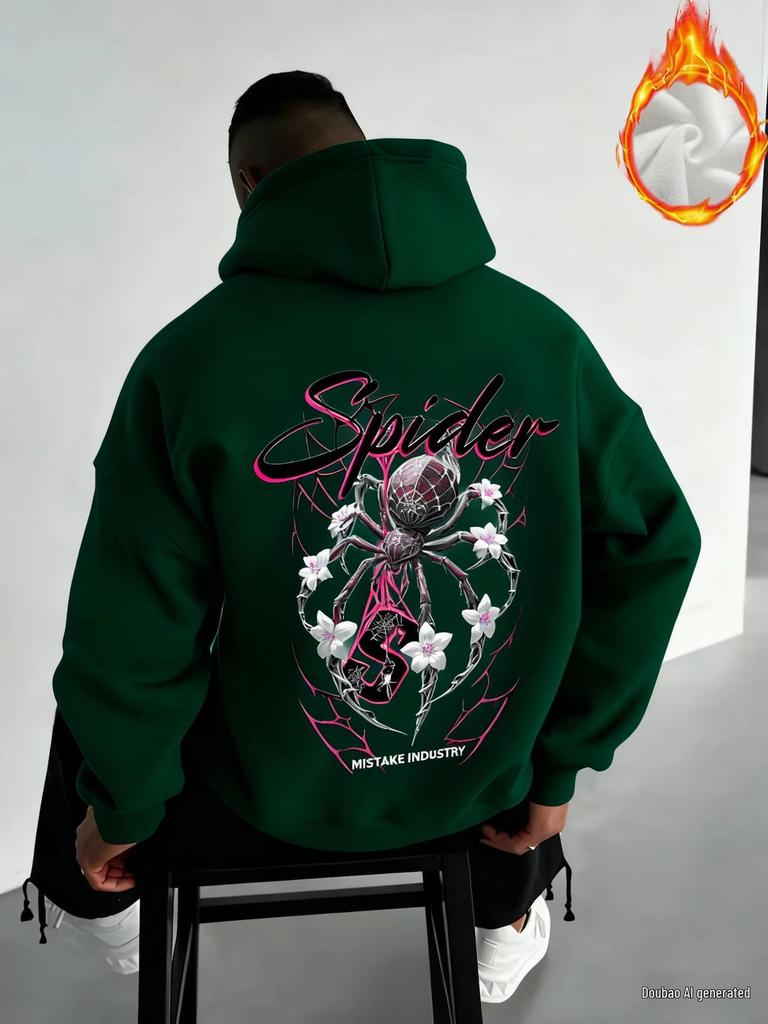2025 Men's Spiderweb Graphic Sport Pullover Hoodie Sweatshirt
