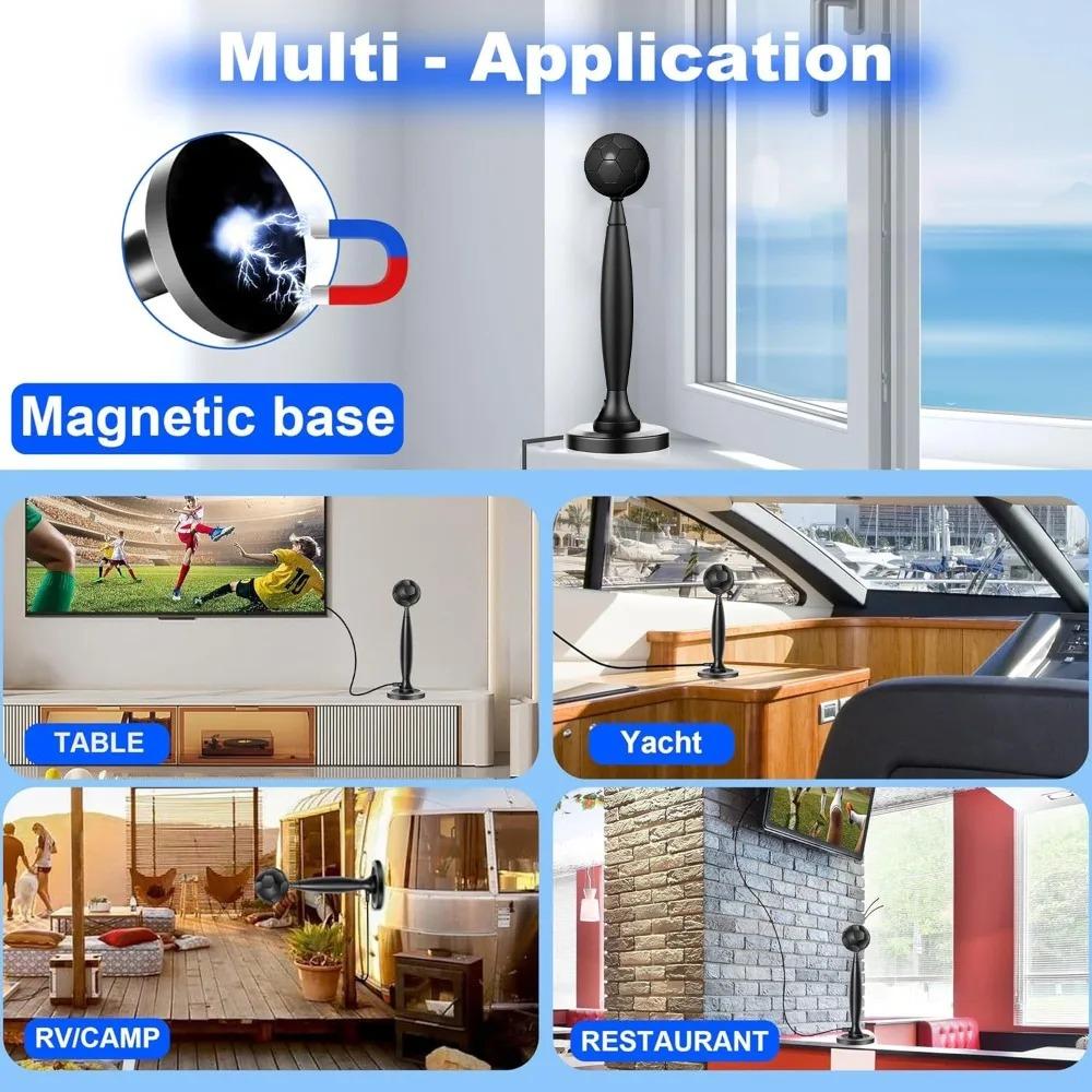 HDTV Digital Antenna for All Smart/Old TV with Amplifier Booster for Smart TV for Local Channels Indoor, Supports 4K 1080P DVB-T2