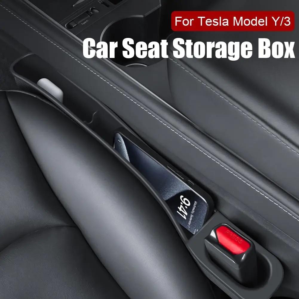 Car Storage Box for Tesla Model Y Model3 Seat Slot Storage Box Leak-proof Anti-drop Phone Card Holder Car Interior Accessory