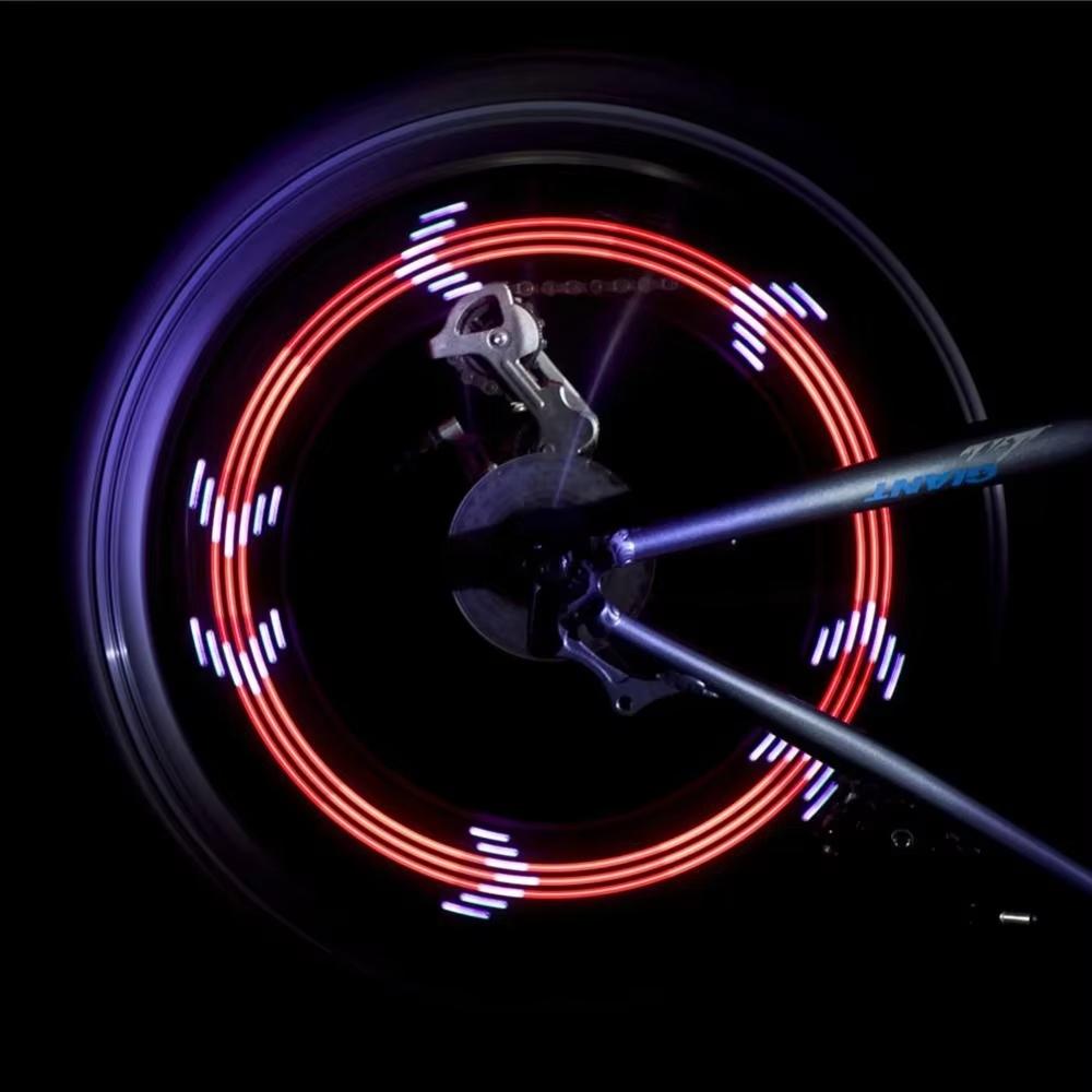 Bicycle Spoke Light 14led 2 Mode Multi Pattern Wind And Fire Wheel Double-Sided Induction True Color 30 Pattern Steel Wire Light