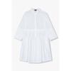 Women Half Button Up Pleated Dress A525112505