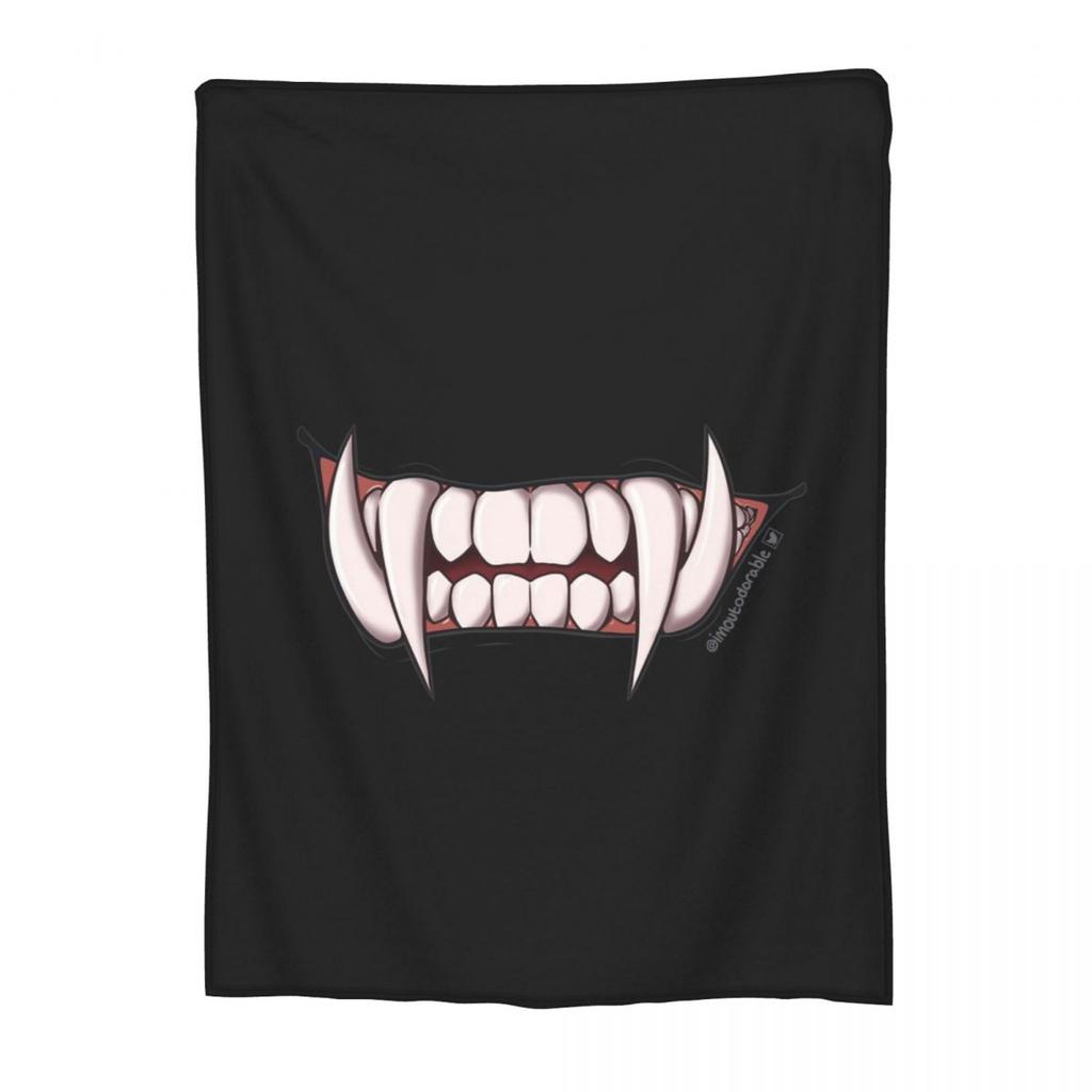Vampire Monster Fangs Blanket Fleece Sofa Throw Blanket Warm for Home Bedroom Travel Throws Bedspread Quilt