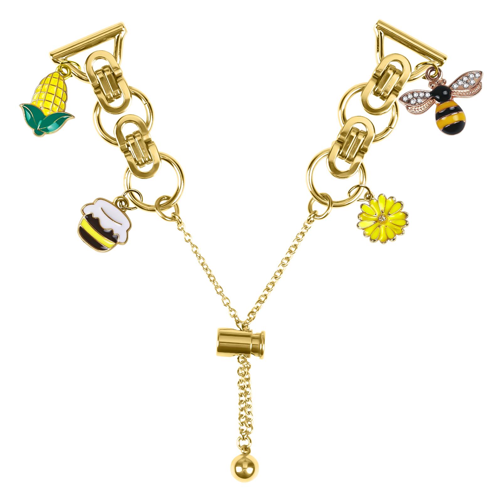 

For Huawei Watch GT 3 Pro 43mm Electroplated Metal Alloy Band Single Loop Chain Bracelet Strap Gold