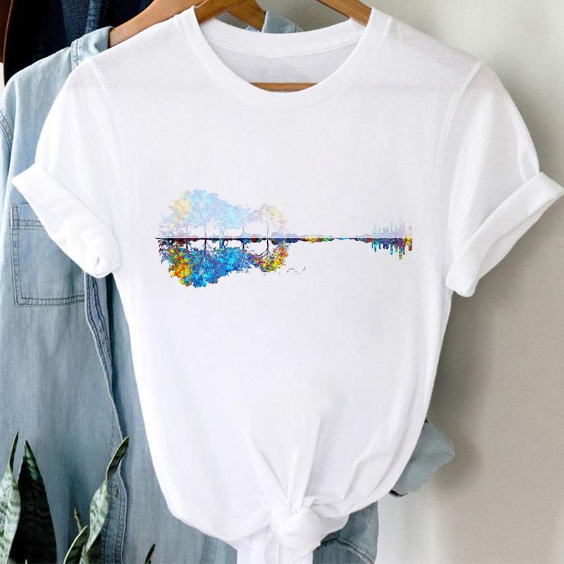 Tshirt Ladeis 2025 Summer Butterfly Flower Female Tee Tops Casual Short Sleeve White Tshirts Streetwear Harajuku Tee Shirt Femme