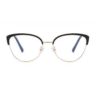 95680 Eyebrow Cat Eye Anti-Blue Glasses Frame, New Fashionable Plain And Versatile Spring Foot Flat Glasses