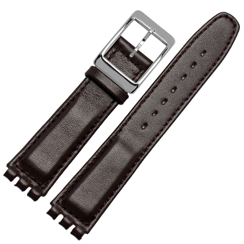 ZHUOLEI Swatch Watch Includes 3 Spring Spring Bar and Box Strap, 17mm/19mm, Brown, Bars, Remover,