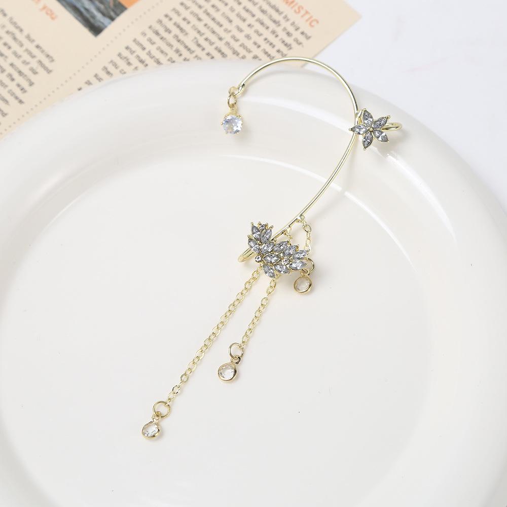 Elegant Wheat Ear Rhinestone Tassel Earrings - High-End Fashion Accessory