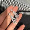 Christmas Earrings Colorful Zircon Micro-Inlaid Christmas Tree Delicate Girl Silver Stud Earrings Women