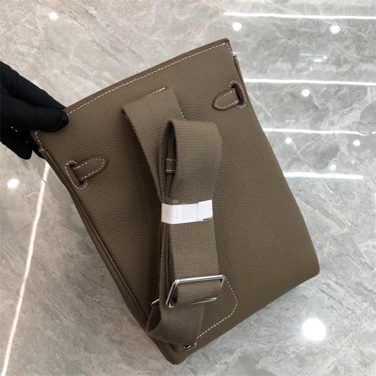 Sac de poitrine et sac à bandoulière unisexe en cuir véritable style collège