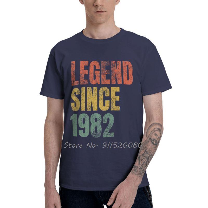 Mens Retro 39th Birthday Gift TShirt Novelty Legend Since 1982 Tshirt  Cool T Shirt Homme Cotton Tee Top Gift