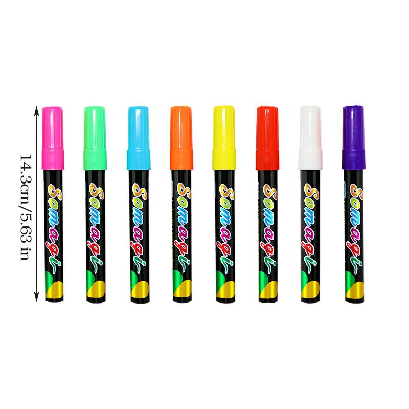 8color Fluorescent Board Light Marker Erasable Advertising Pen Set,Suitable For LED Fluorescent Boards,Blackboards,DIY Painting