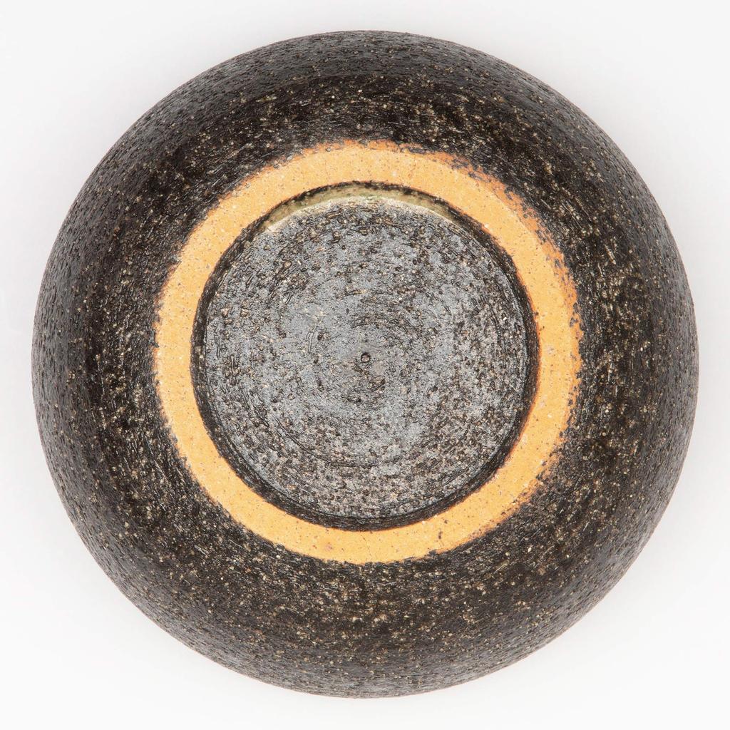 Marui Pottery Iga Ware Hechimon Rice Bowl (1 go) Black Persimmon MR-3-3532