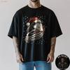 Christmas Opossum Santa Hat Skeleton Hand Gothic Animal T Shirt Vintage Washed Unisex Designer Clothes Breathable