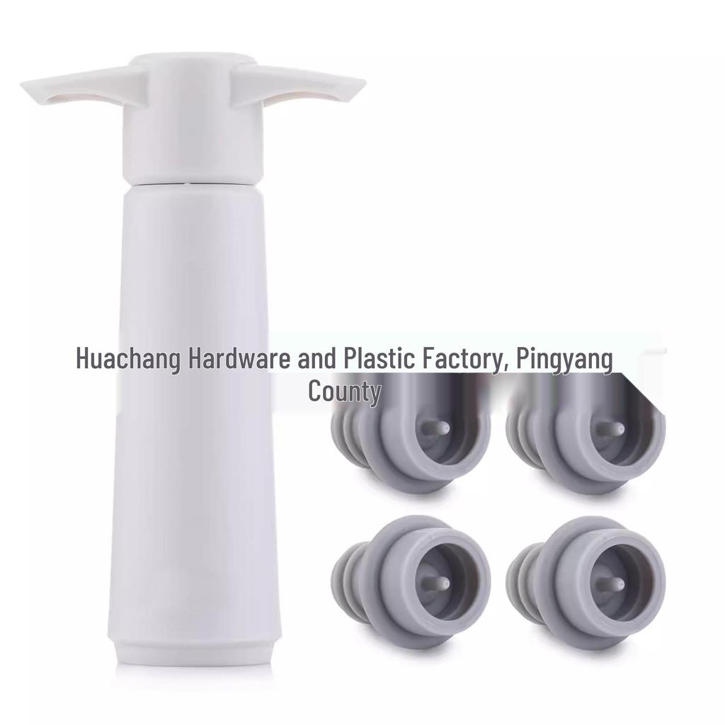 Pompka próżniowa do wina ze stali nierdzewnej i czarnej z korkiem silikonowym