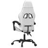 Gaming Chair Swivel White and Black Artificial Leather