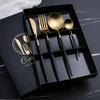 Abay Black Gold Stainless Steel Cutlery Set