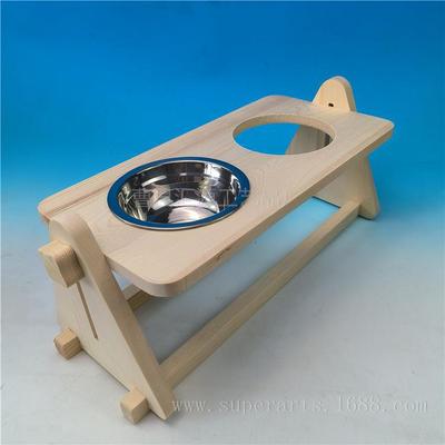 Estante Ajustable para Comedero de Mascotas de Madera de Pino DIY en Stock