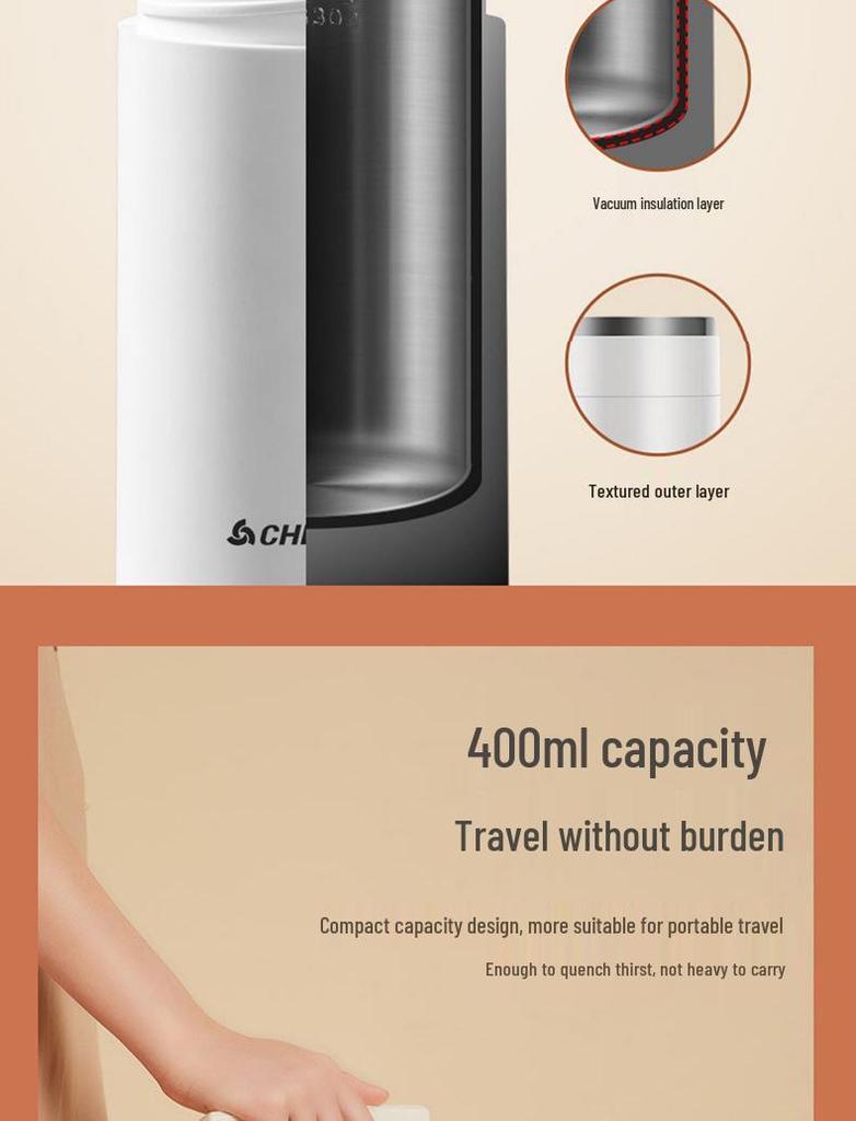 Chigo Smart Reisekochkessel: Tragbarer elektrischer Becher zum Kochen, Erhitzen und Isolieren. Ideal für Büro- und Reisegebrauch.