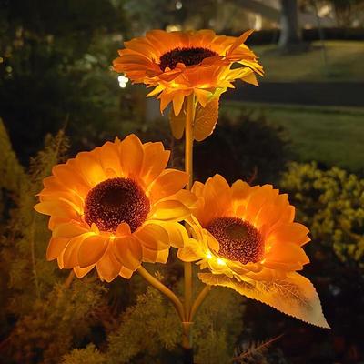 Outdoor Solar Sunflower LED Lawn Lights (2-Pack)