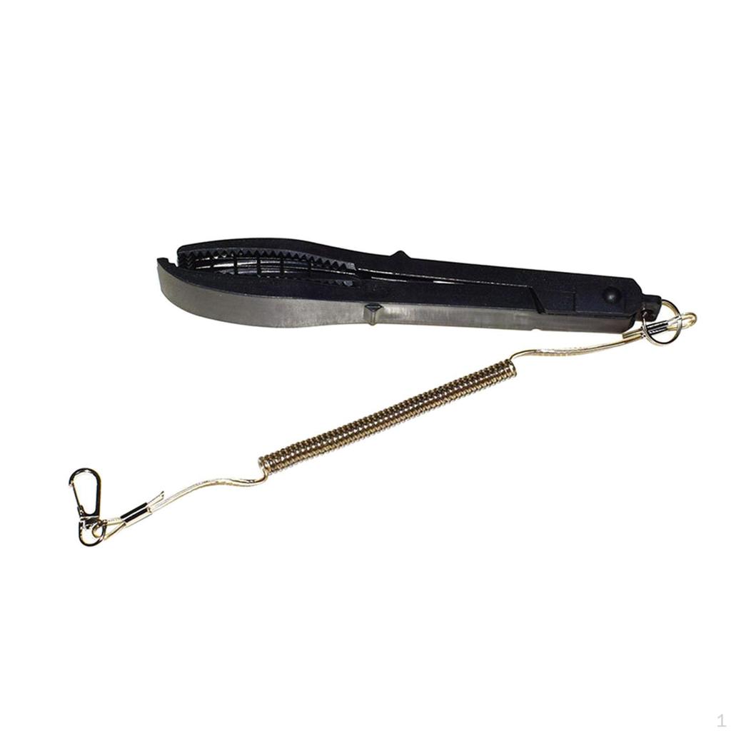 Fish Gripper Fishing Body Holder Crabs Tongs Keeper Catching Flat Anti Slip with Spring Lanyard