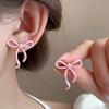 Spray Painted Bow Earrings with A Light Luxury High-End Feel Simple Exquisite Earrings Sweet Fashionable New Earrings Jewelry