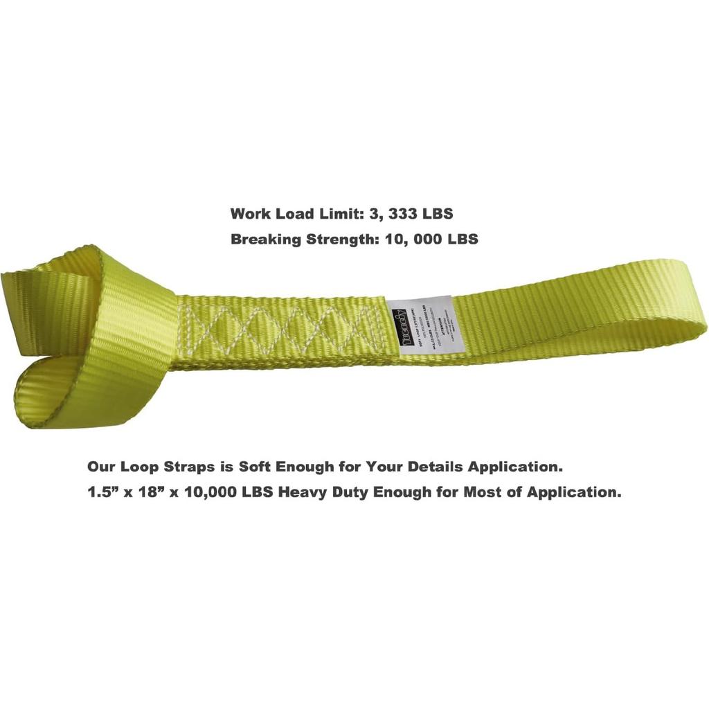 Soft Loop Tie Down Straps (4PK) Heavy Duty Motorcycle Tie Down Straps Loop Straps 1.5” X 18” X 10,000 LBS For ATV, UTV Trailer