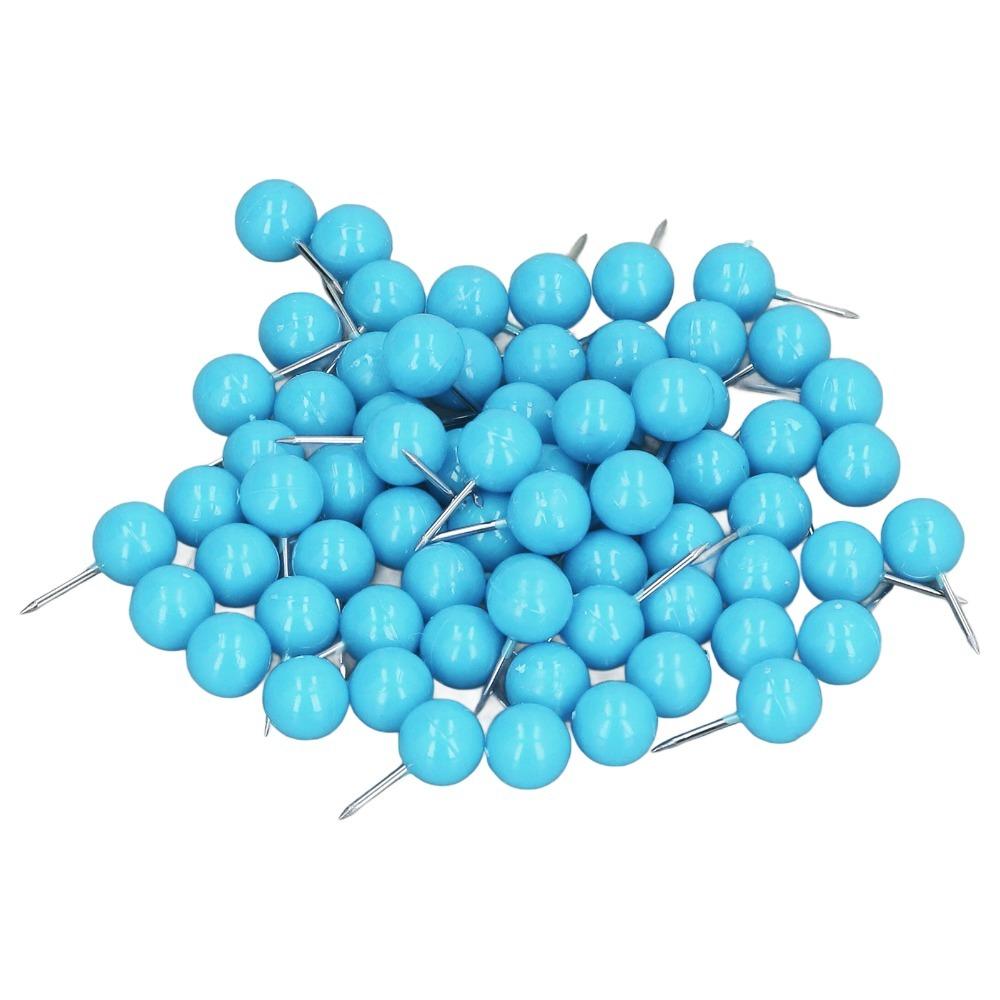 100Pcs Round head Thumbtack Candy color Map Pin Boxed pin Drawing Pin  Office marking
