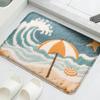 Ocean Themed Bathroom Floor Mat Toilet Water Absorbing Foot Carpet Mat Bathroom Door Mats Machine Washable Retro Home Decoration