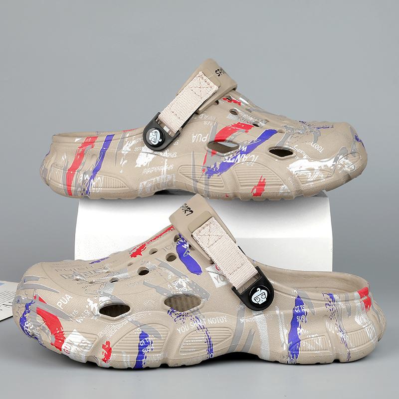 MAEDEF Men Clogs Slippers Men's Garden Shoes for Men Beach Sandal Slides Summer Male Beach Slippers Flip Flops EVA Mens Slippers