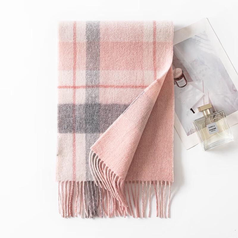 

Women s Double-sided Plaid Wool Scarf 30x180cm