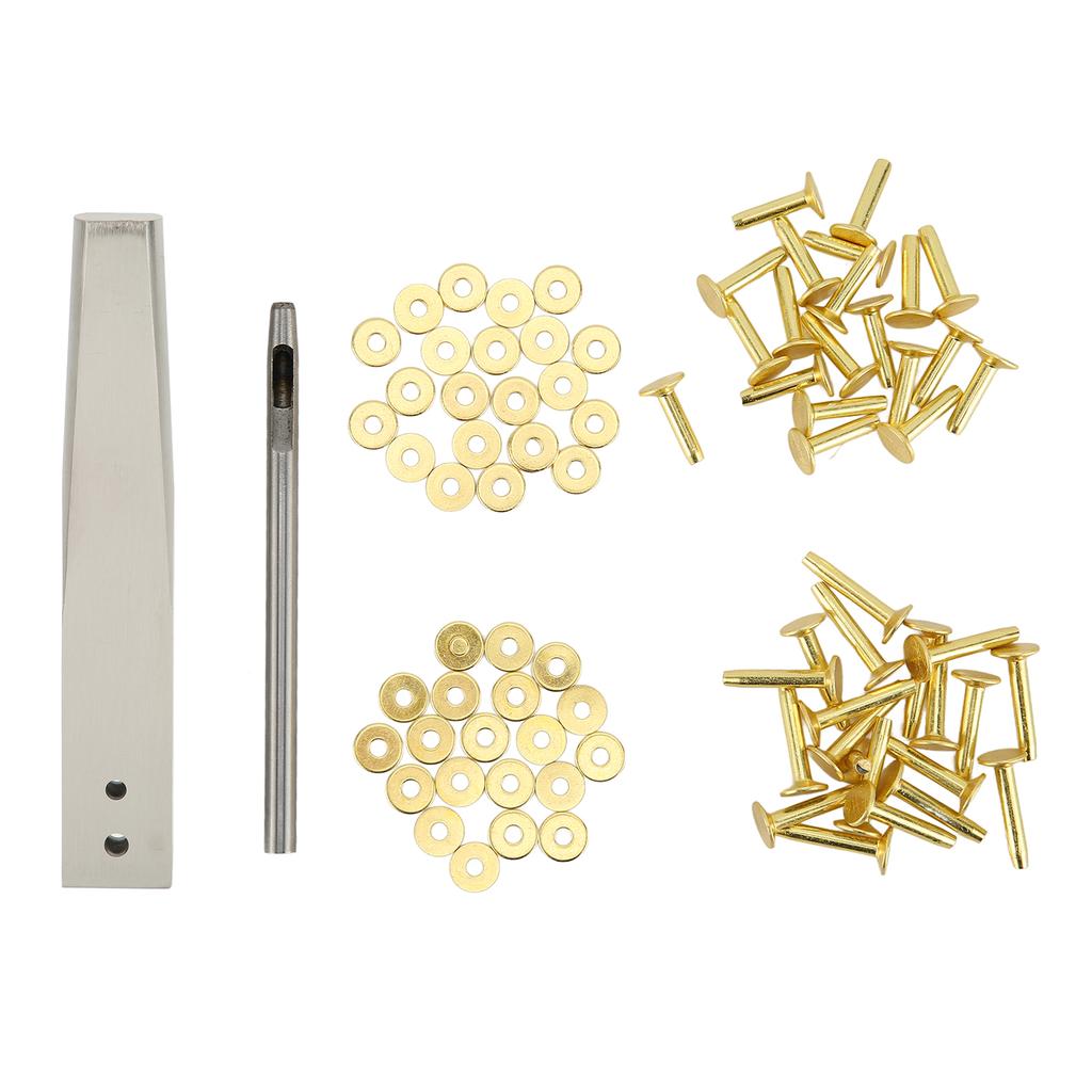 Copper Rivets Burrs Kit Copper Rivets with Setters Rust Proof Studs DIY Leather Craft Tool for