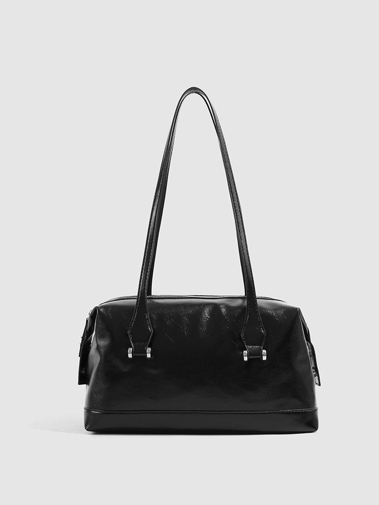 

Autumn and winter high sense Boston pillow bag large capacity simple versatile shoulder armpit bag commuting out tote bag чёрный