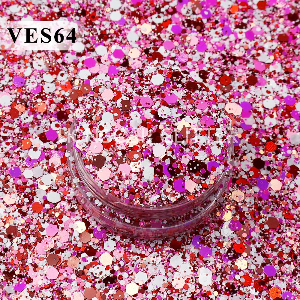 New Valentines Day Polyester Glitter Bulk Chunky Mixed Glitter for Resin Tumblers Christmas Decorations