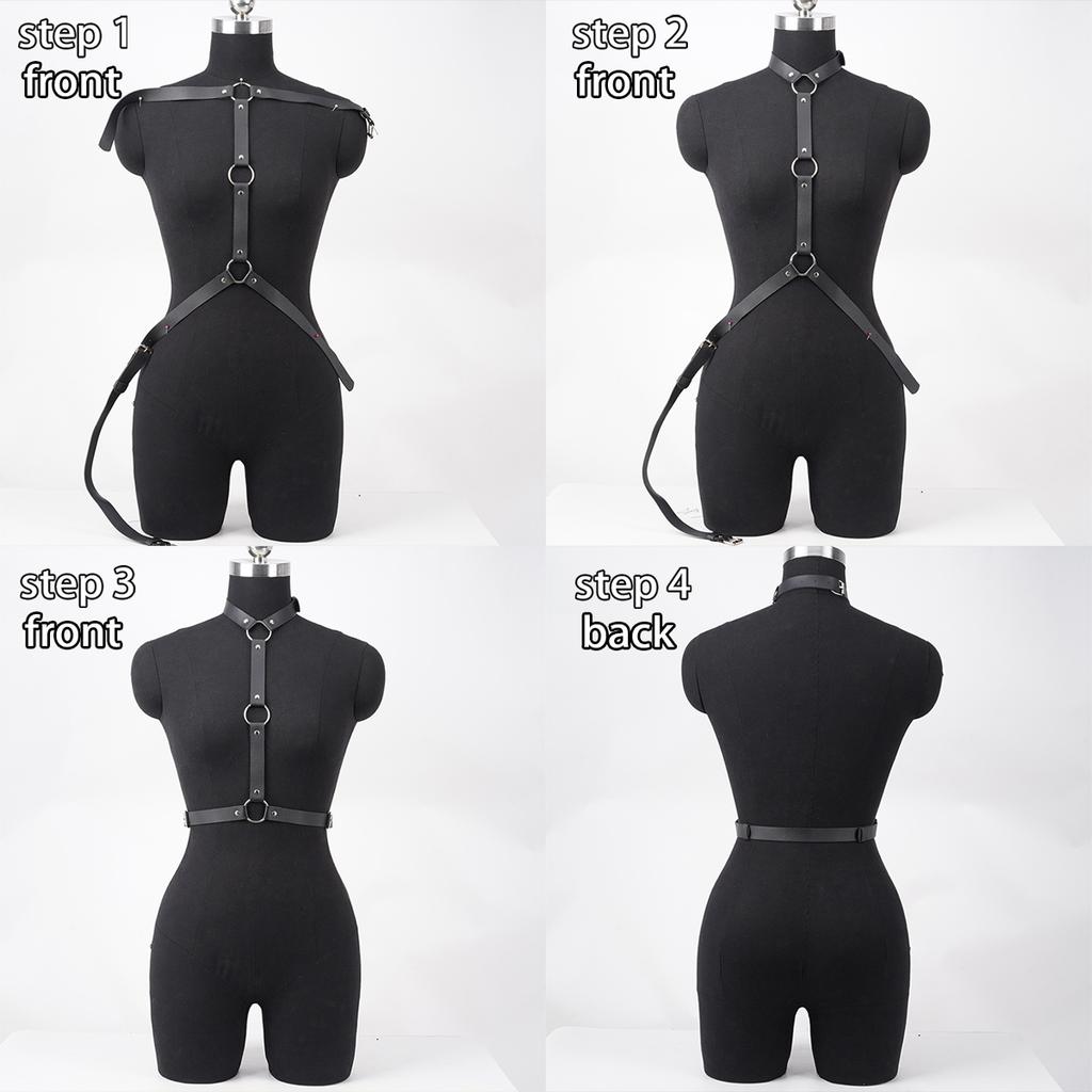 Cintura Moda Donna Stile Street Harness in Pelle Cintura Vita Corsetto Decorativa Punk Fascia Vita in Pelle Accessori Abbigliamento Gotico