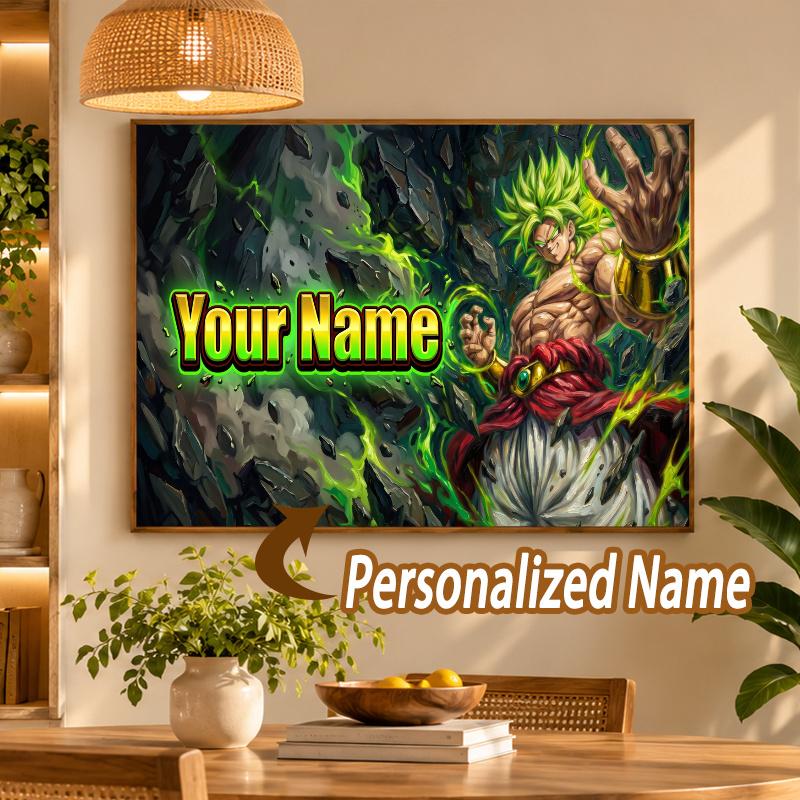 Broly Custom Name Diamond Painting Personalized 5D Full Drill DIY Diamond Art Home Decor