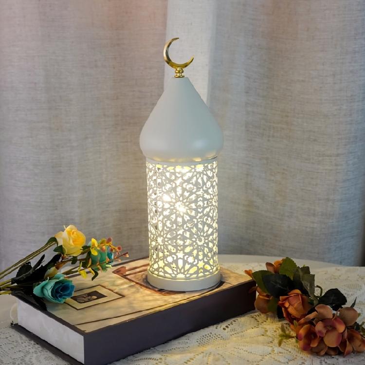 Decorative LED Desk Light with Hollowed Iron Stand for Mantels Tabletop Display Dining Room Bedroom Festival Decoration