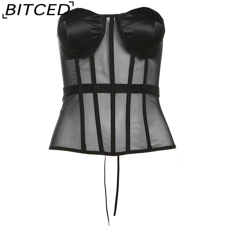 

BITCED Fall Women s Solid-Color Slim-Fit Streetwear Off-Shoulder Wrap-Top with Backless Design L чорний