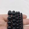 Smooth Black Agates Natural Stone Beads for Jewelry Making Diy Bracelet Necklace 15inches Round Onyx Loose Beads 4 6 8 10 12mm
