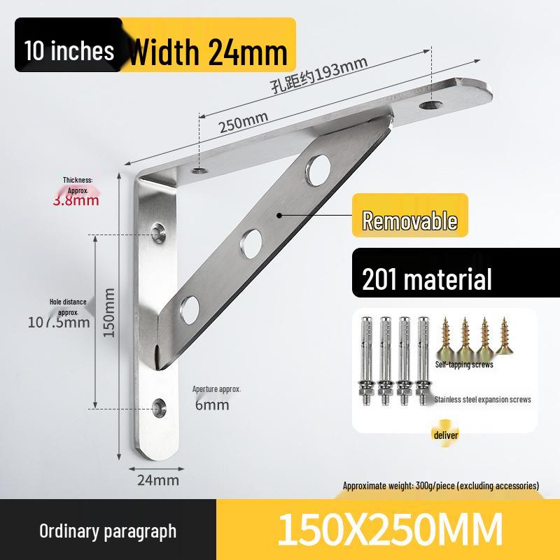 Stainless Steel Right Angle Wall Shelf Bracket Support