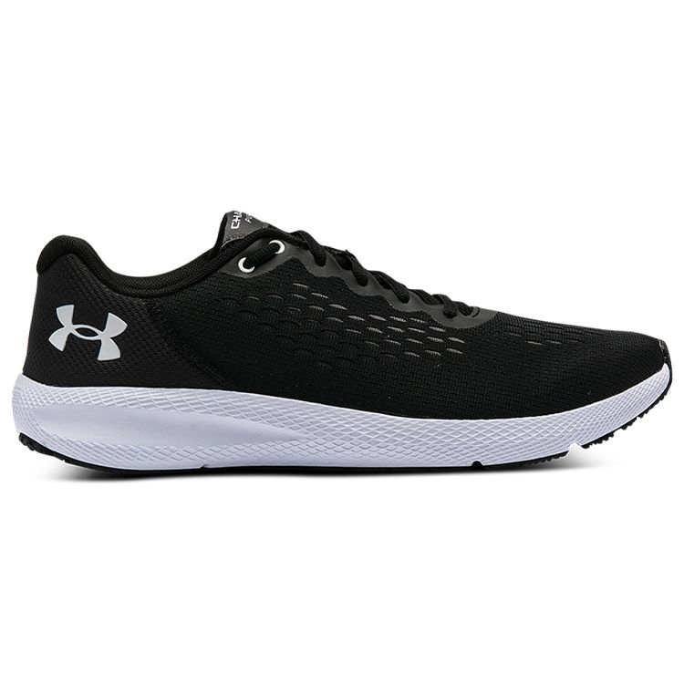 Under Armour Charged Pursuit 2 Round Toe Comfortable Fabric Low Top Running Shoes Men Sneaker Black White 3023865-001