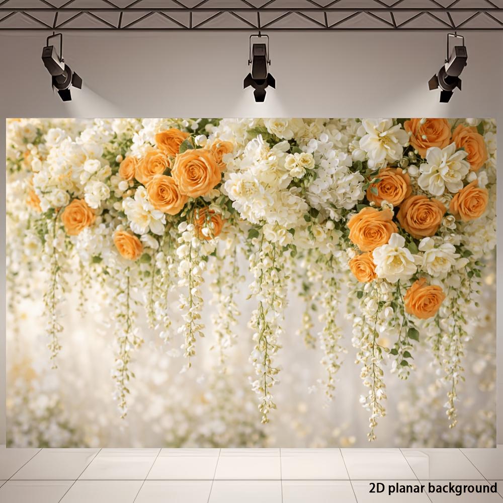 2D plane 1 piece of romantic flower party background suitable for various romantic activities both indoors and outdoors