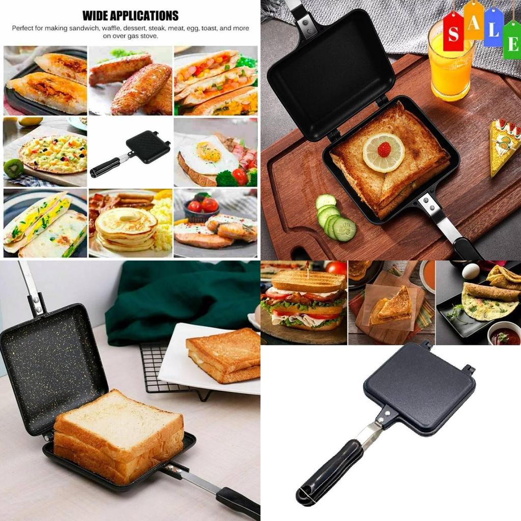 Strapazierfähiger Aluminium-Gaskocher Sandwich-Toaster-Pfanne Doppelseitig Antihaftbeschichtet