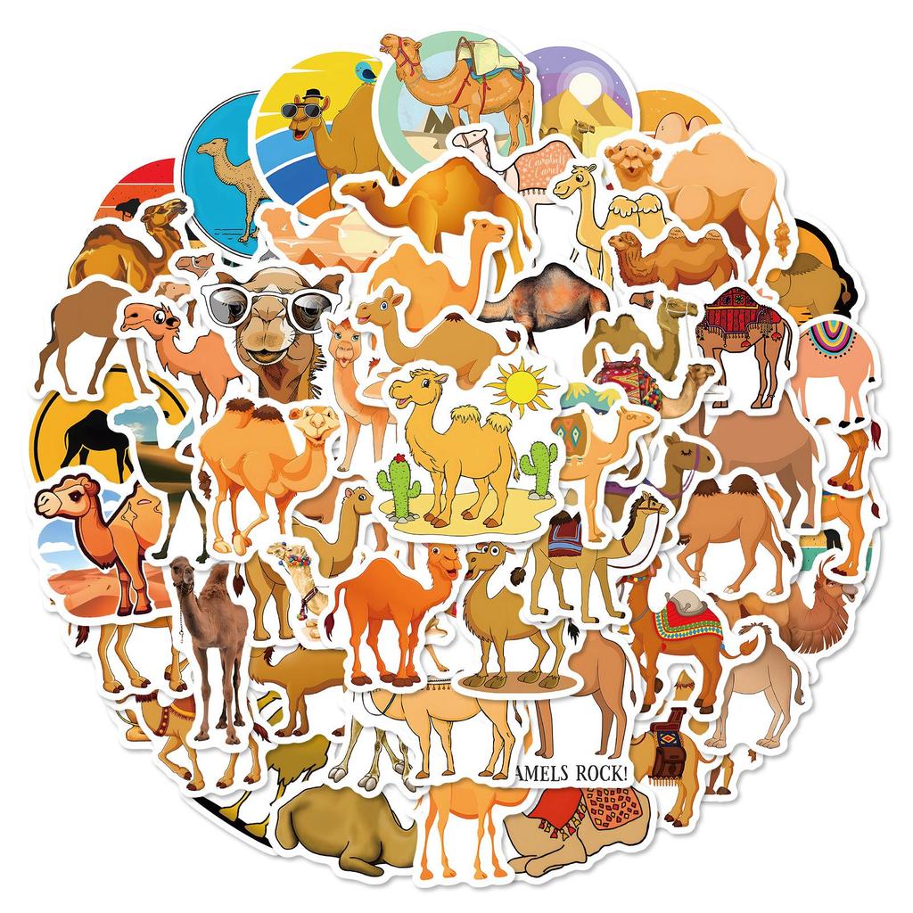 60 Cute Cartoon Camel Graffiti Stickers for Suitcase and Laptop Decoration (60 Sheets)