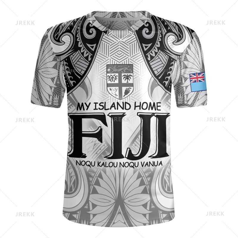 

3D The Republic-of Fiji Flag Printing V Neck T Shirt Fiji Rugby-Jersey Emblem Graphic V neck T Shirts For Men Fashion Tee Shirts S