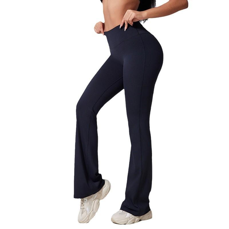 Peach High Waist Butt-Lifting Flare Yoga Pants for Women - Micro Flare, Skinny Fit, Long Length Fitness Pants