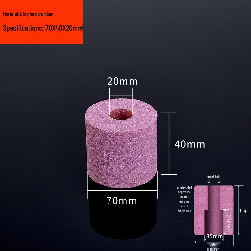 Matte Chrome Corundum Inner Bore Grinding Wheel with Single-Sided Concave Head