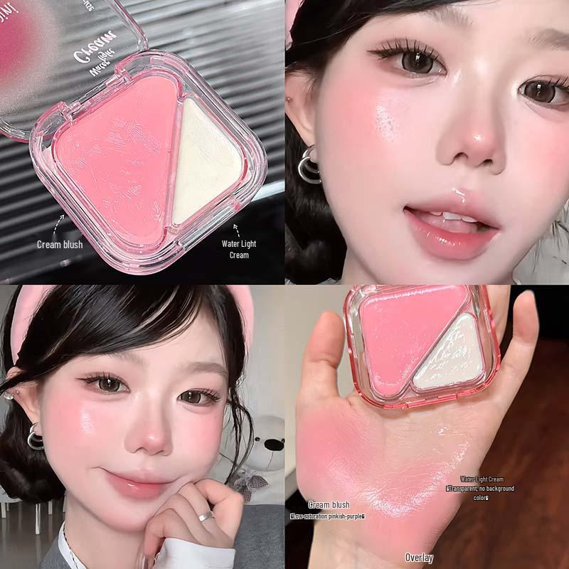 CAPPUVINI Dual-Color Glow Cream: Translucent, Natural, Easy Contour & Highlight Blush.