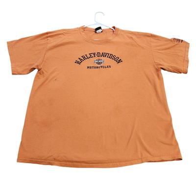 Harley-Davidson Shirt Herren XL Orange Logo Grafik T-Shirt Biker Motorrad Oberteil Unisex T-Shirt