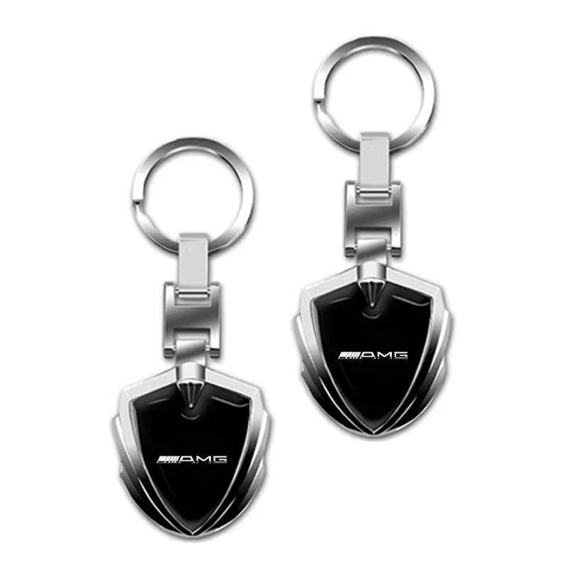 1Pcs 3D Metal Key Rings Car Emblems Keychain Car Accessories For Mercedes Benz AMG GLC GLE CLA C500 C200 C300 A B C EW204 W205 W203 W211 W212 W213